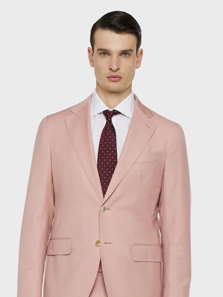 Abito aida in twill di lana rosa - Image 4