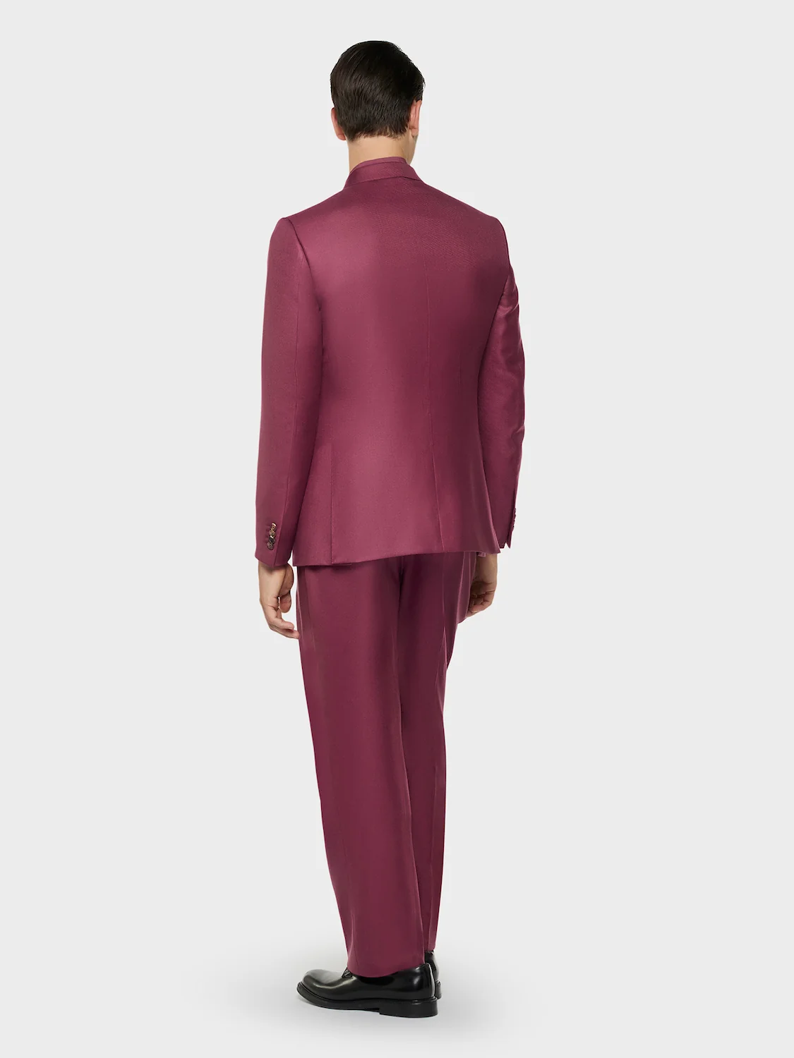 Abito doppiopetto in cashmere e seta bordeaux - Image 3