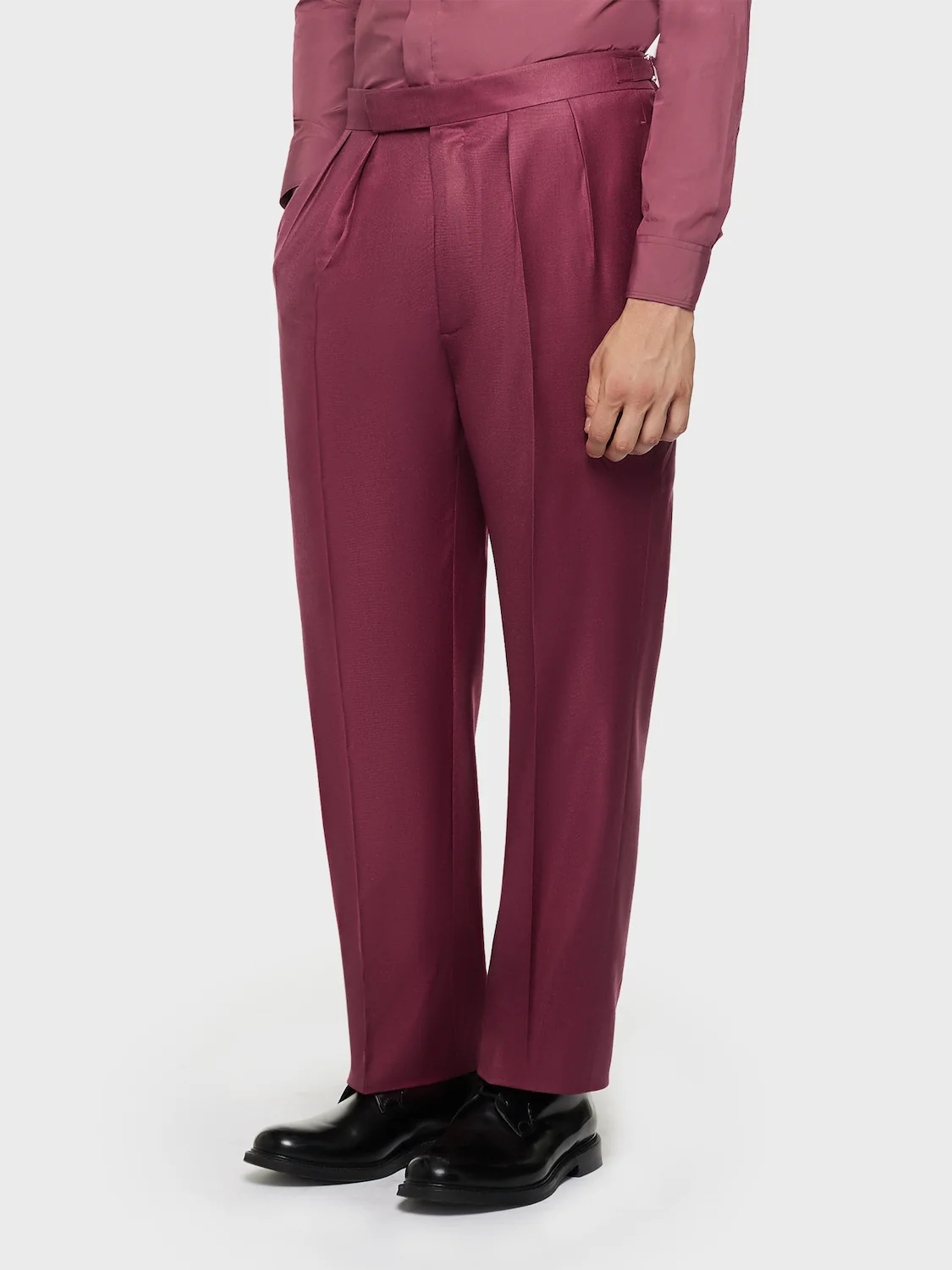 Abito doppiopetto in cashmere e seta bordeaux - Image 4