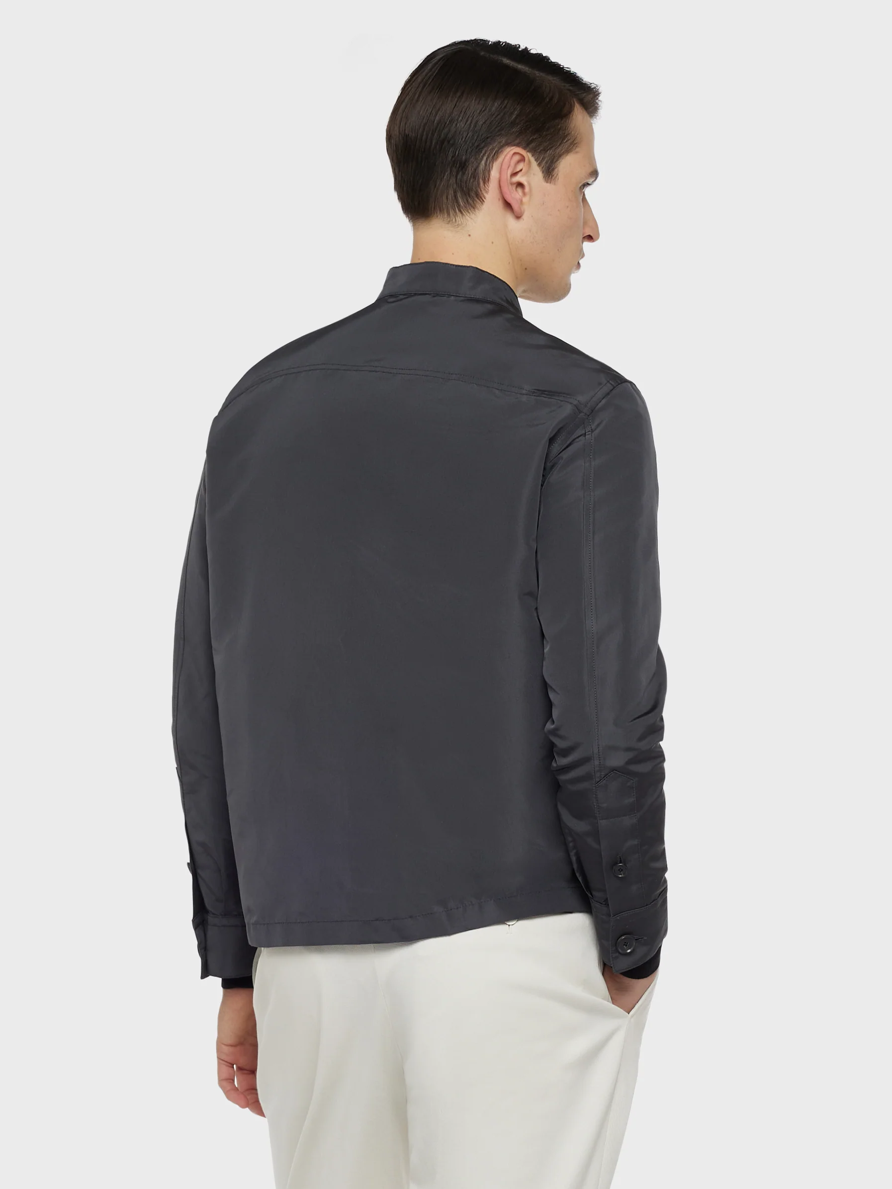 Blouson in seta grigia - Image 4