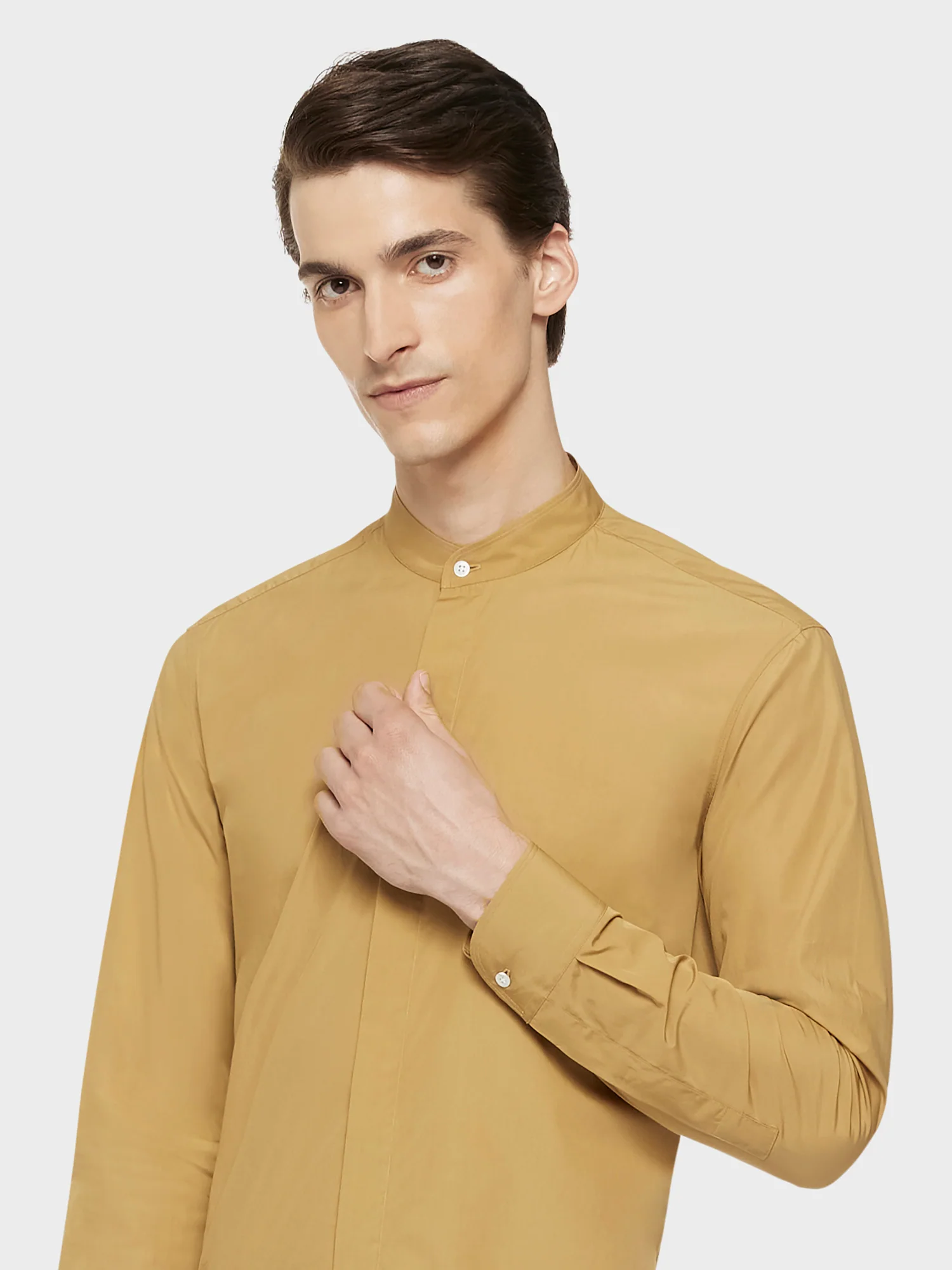 Camicia coreana in cotone cammello - Image 5