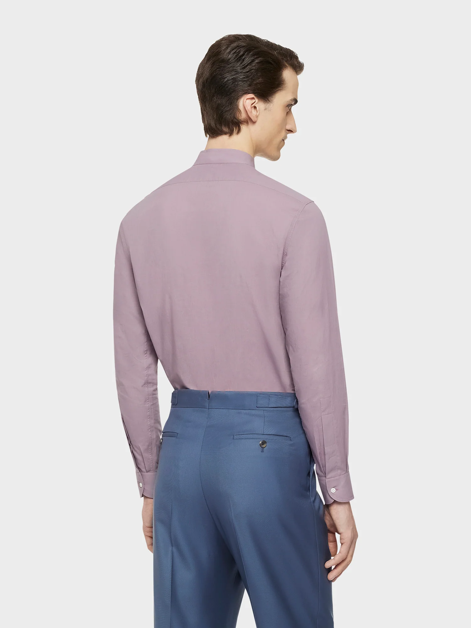 Camicia coreana in cotone malva - Image 5