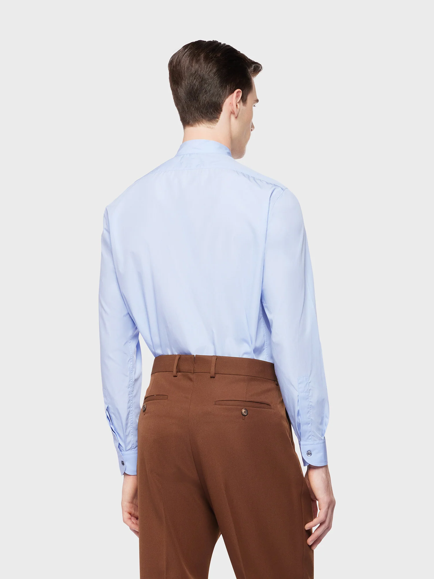 Camicia coreana in cotone azzurro - Image 4