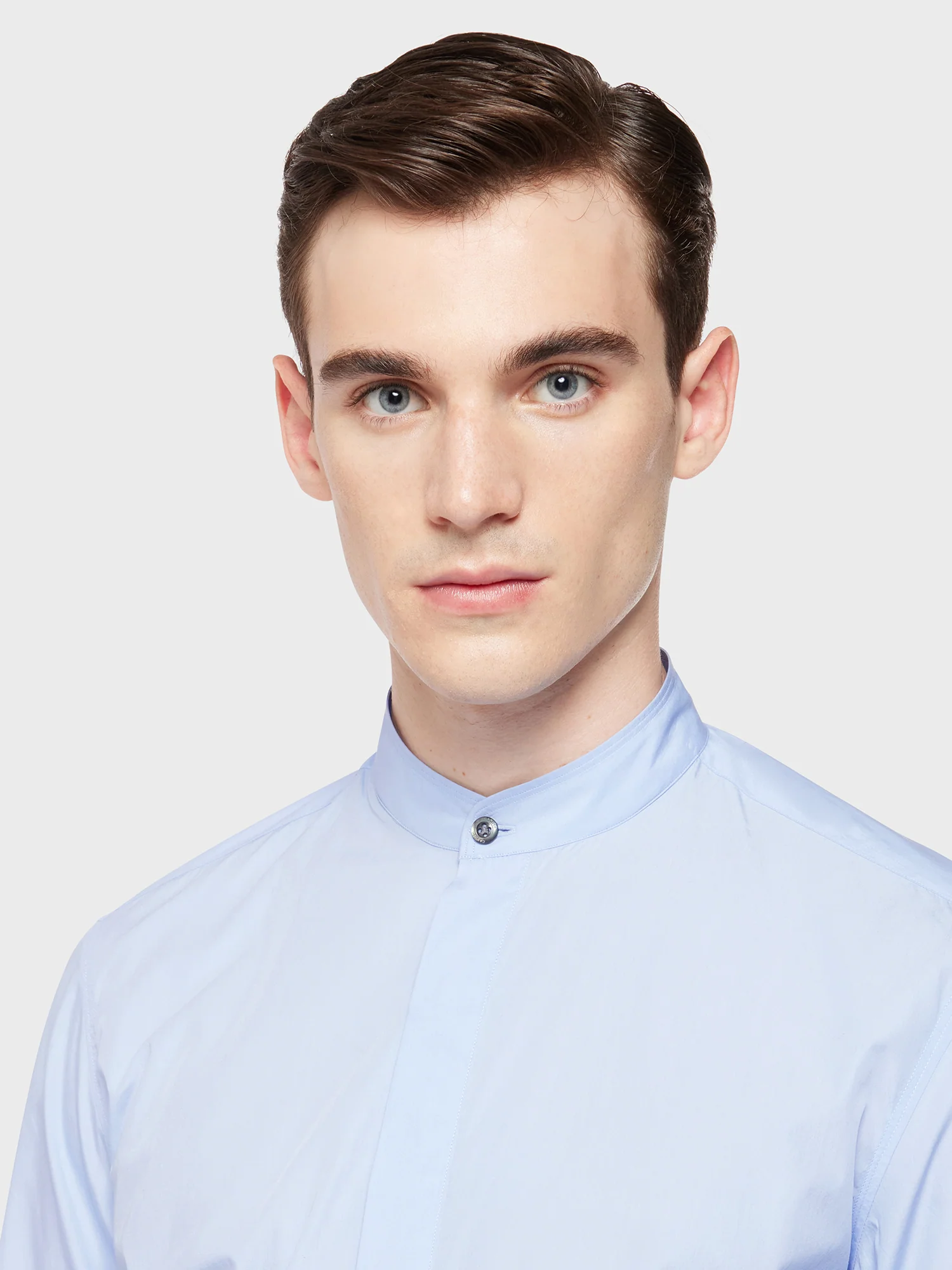 Camicia coreana in cotone azzurro - Image 5