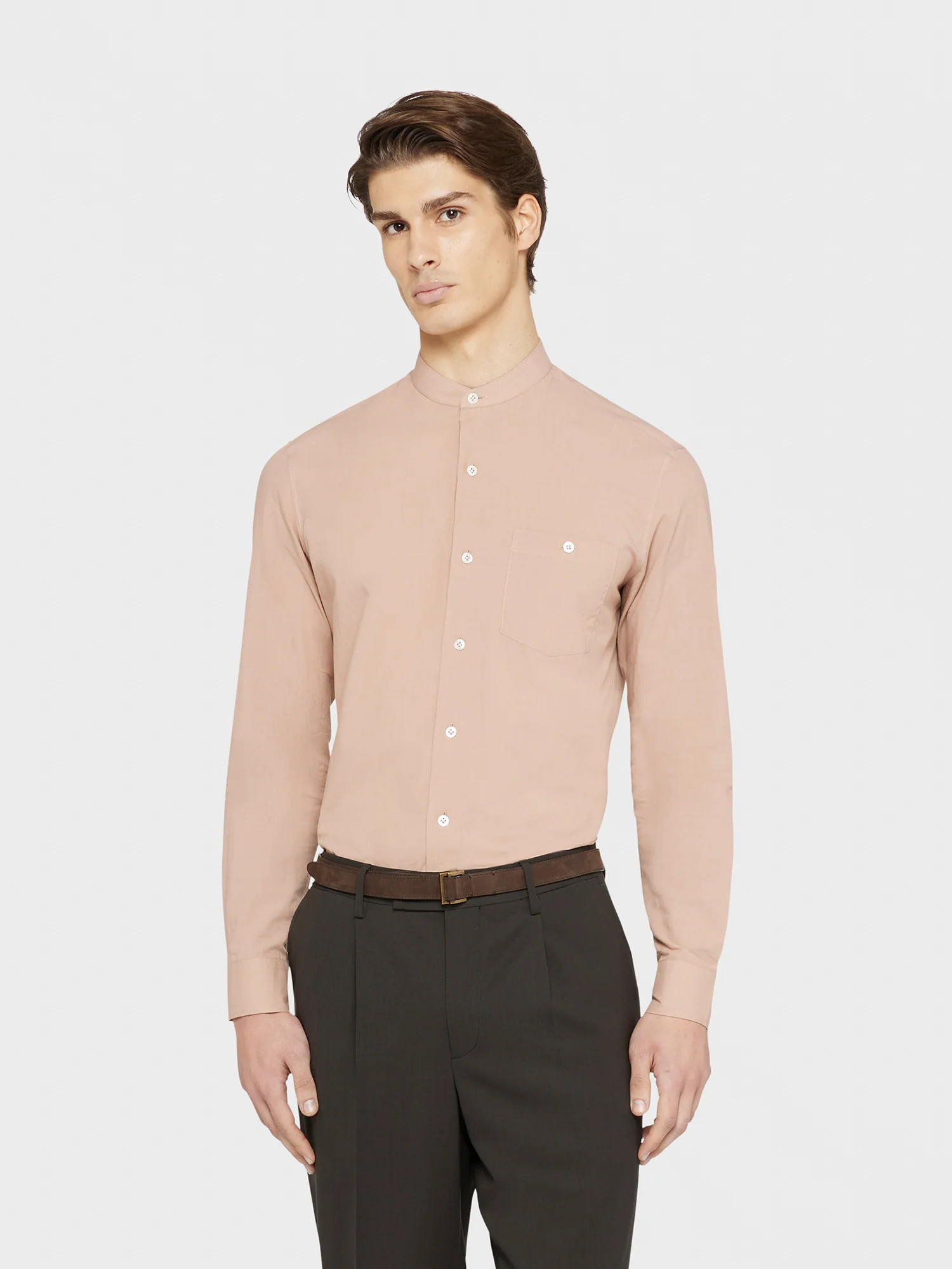 Camicia Coreana in cotone rosa antico - Image 3