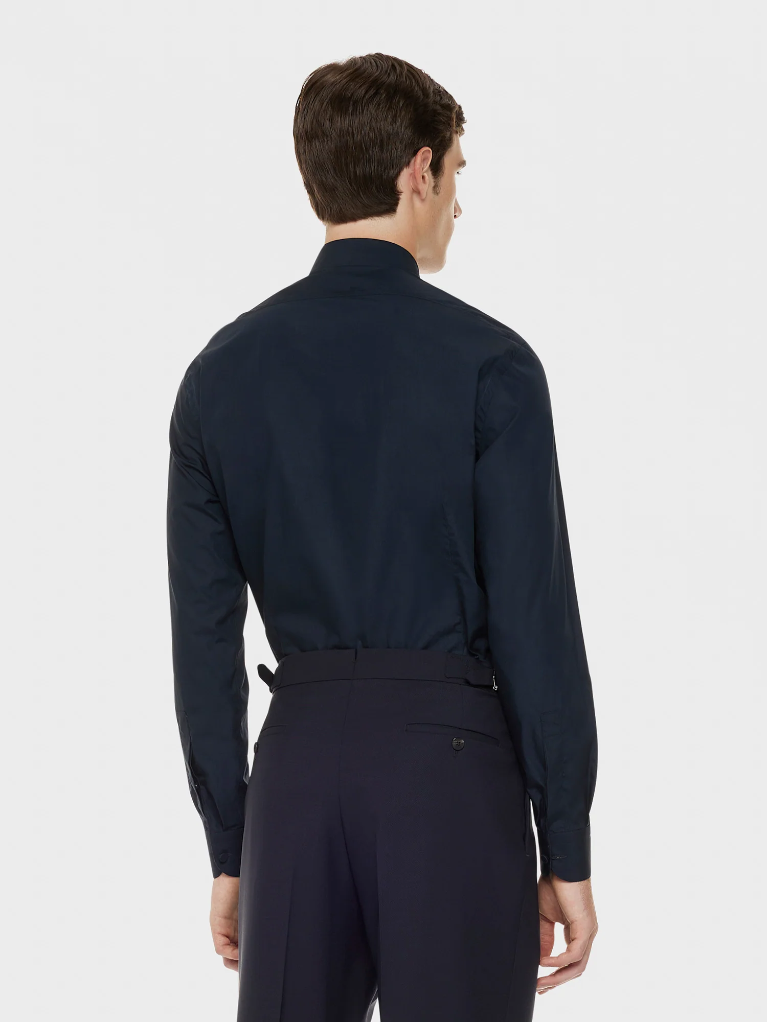 Camicia da cerimonia in cotone blu notte - Image 5