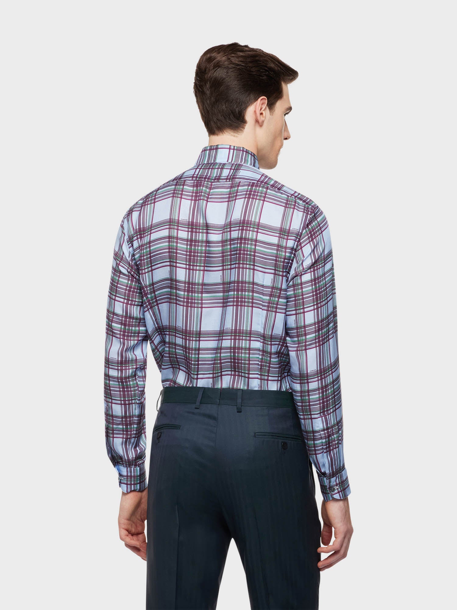 Camicia in seta e cotone con stampa principe di galles - Image 4