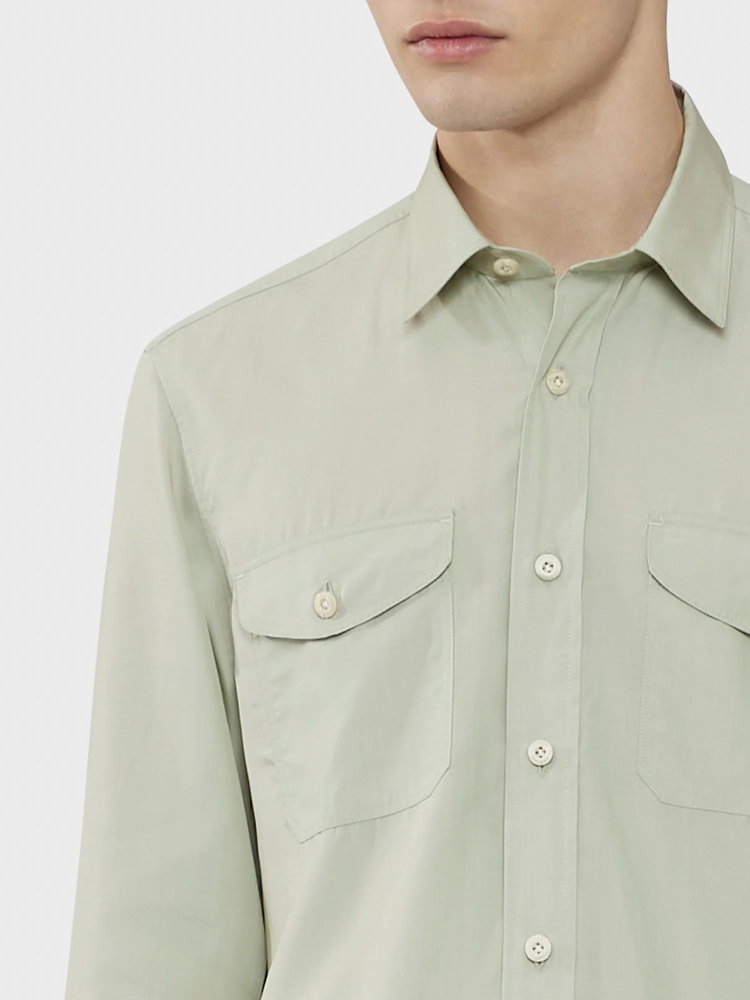 Camicia in tencel verde salvia - Image 5