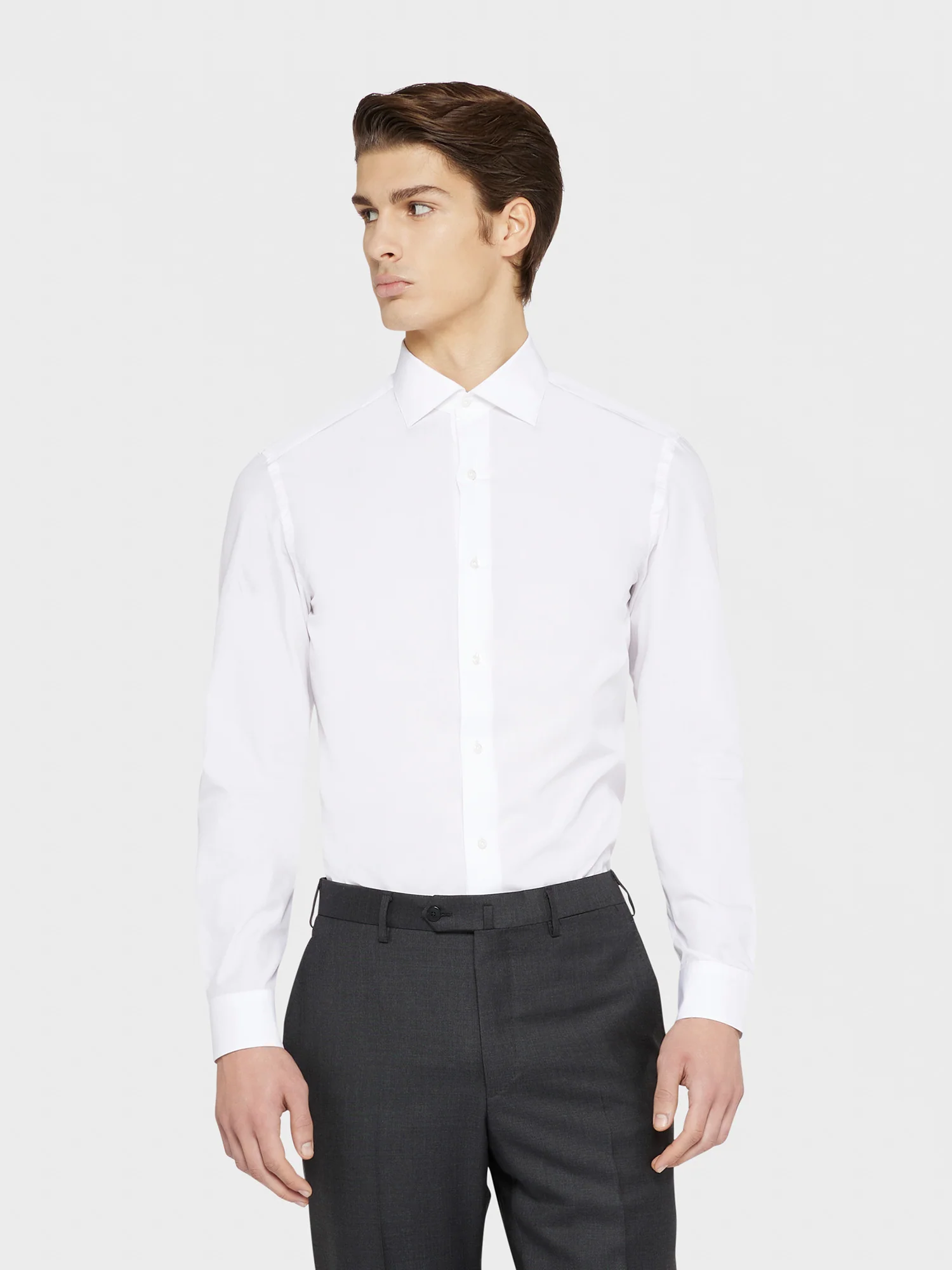 Camicia slim in cotone bianco - Image 3