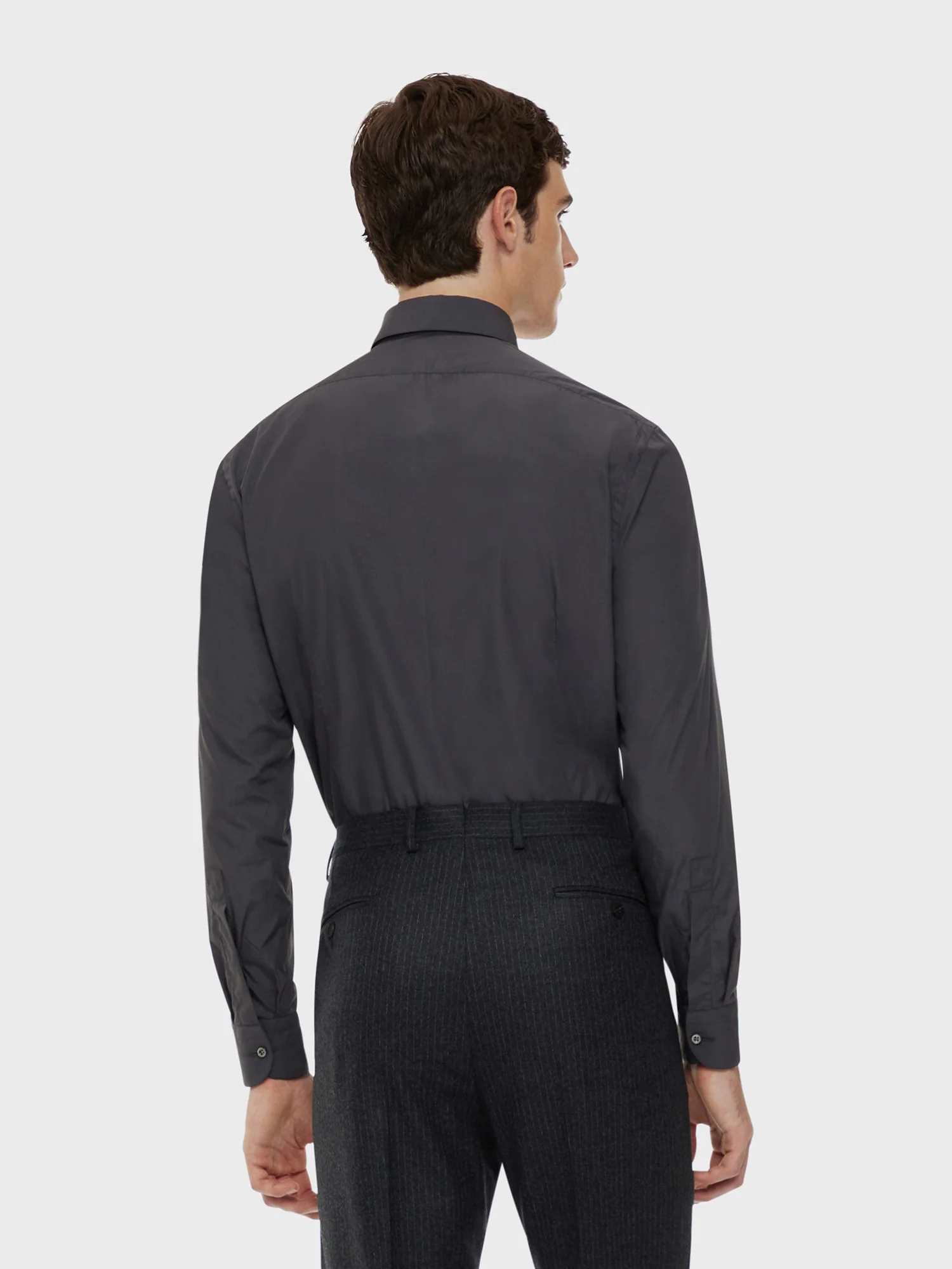 Camicia slim in cotone grigia - Image 4