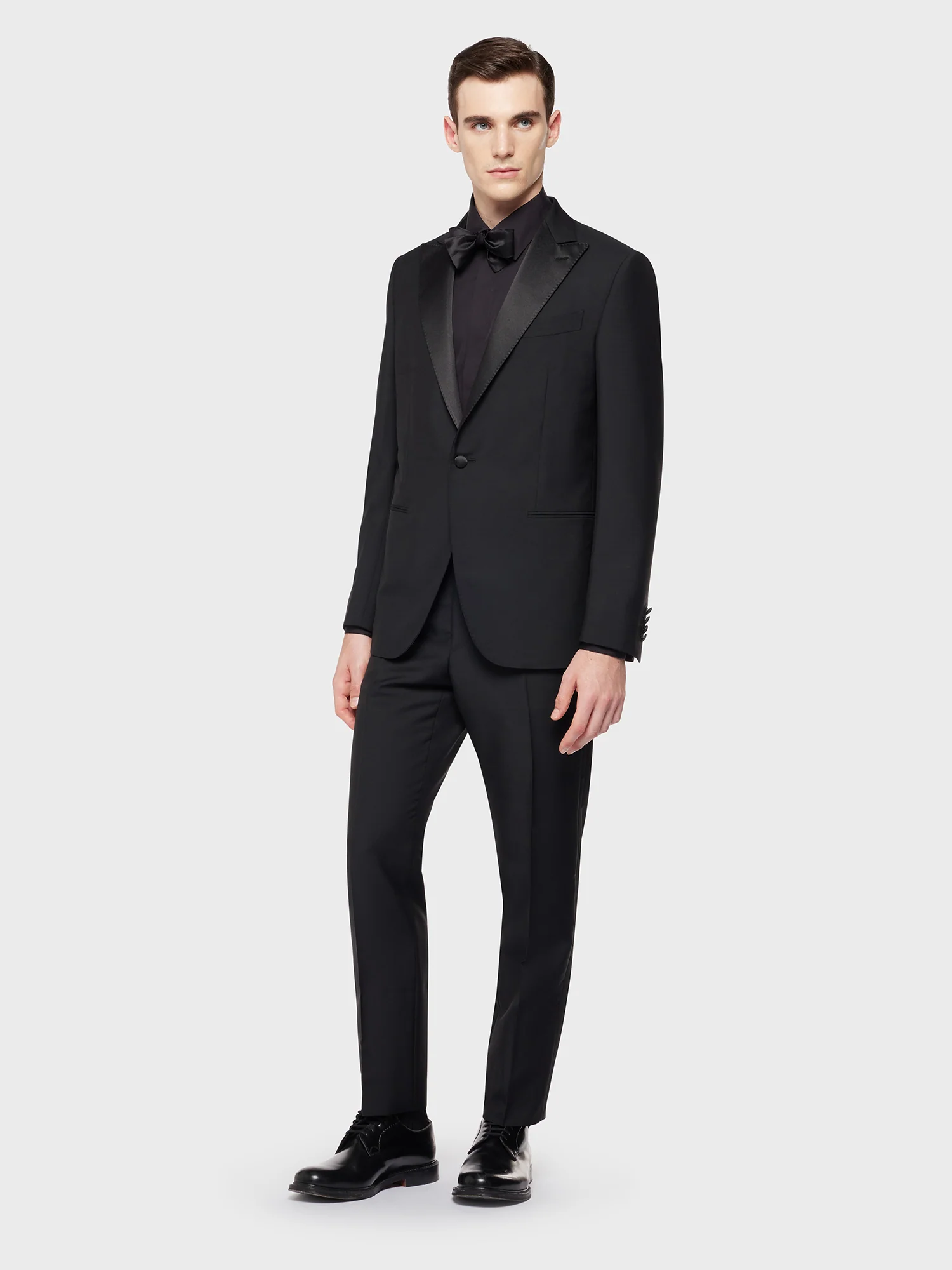 Camicia slim in cotone nera - Image 3