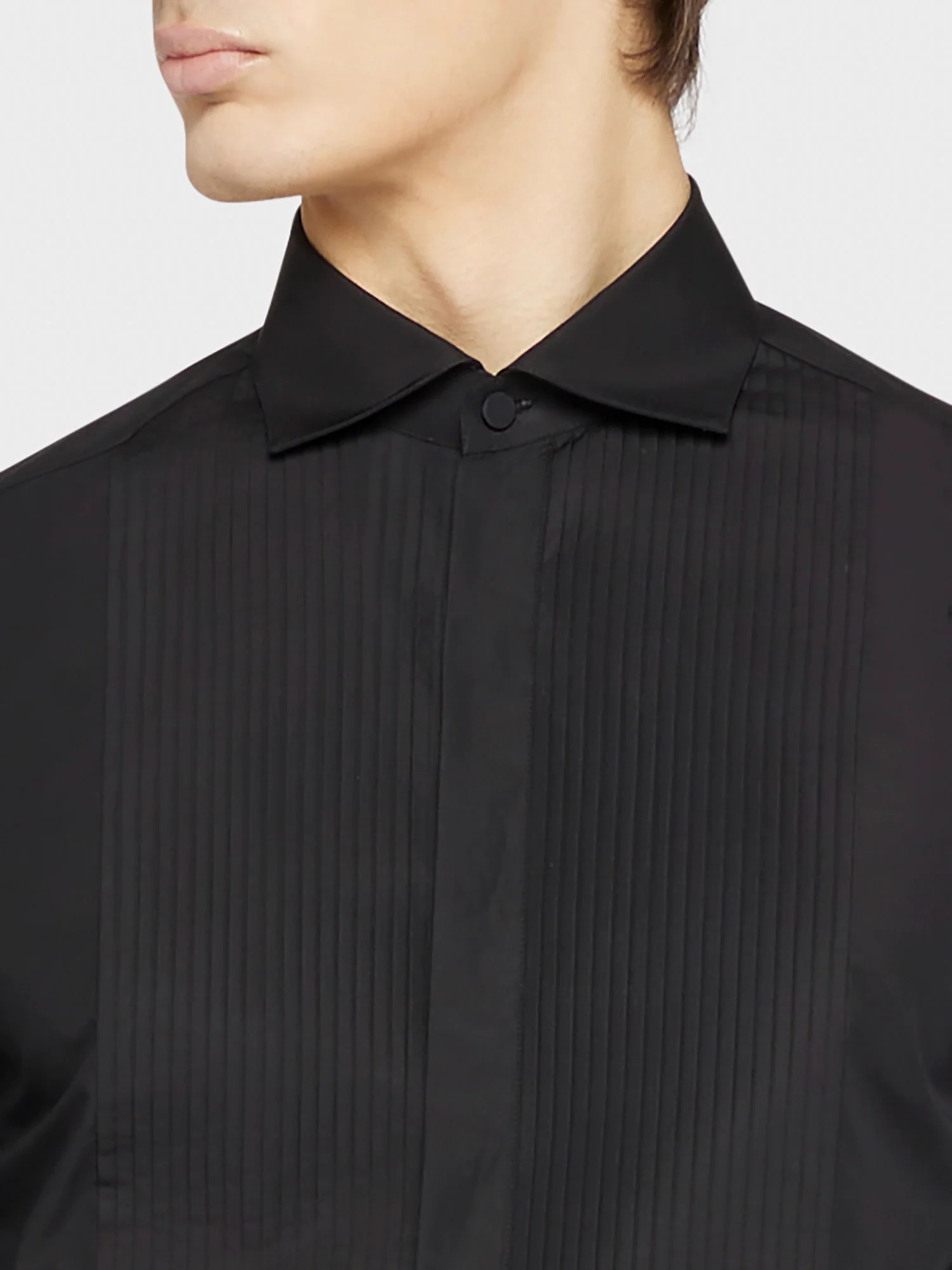 Camicia slim in cotone nero - Image 5
