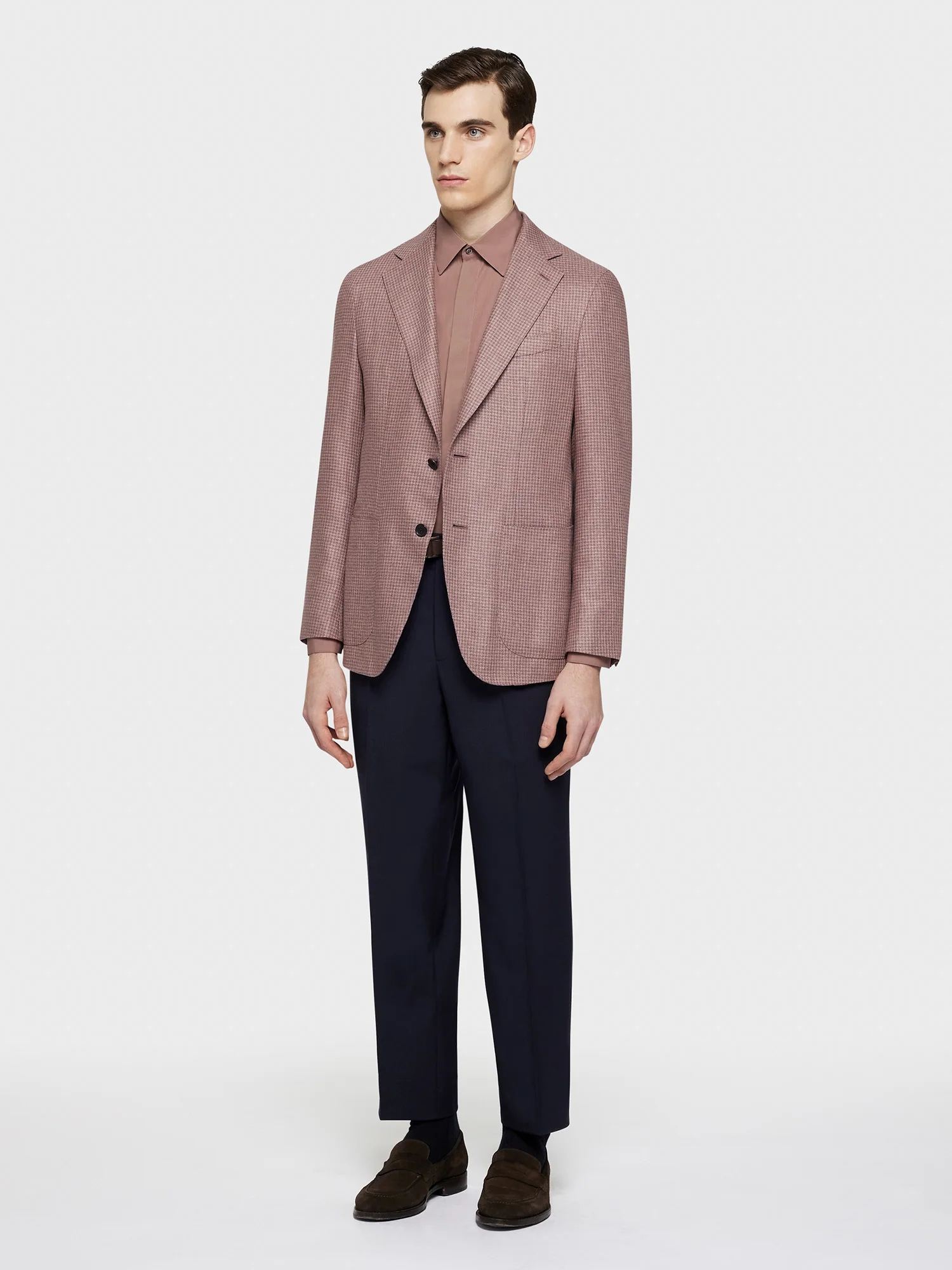 Camicia slim in cotone rosa - Image 3