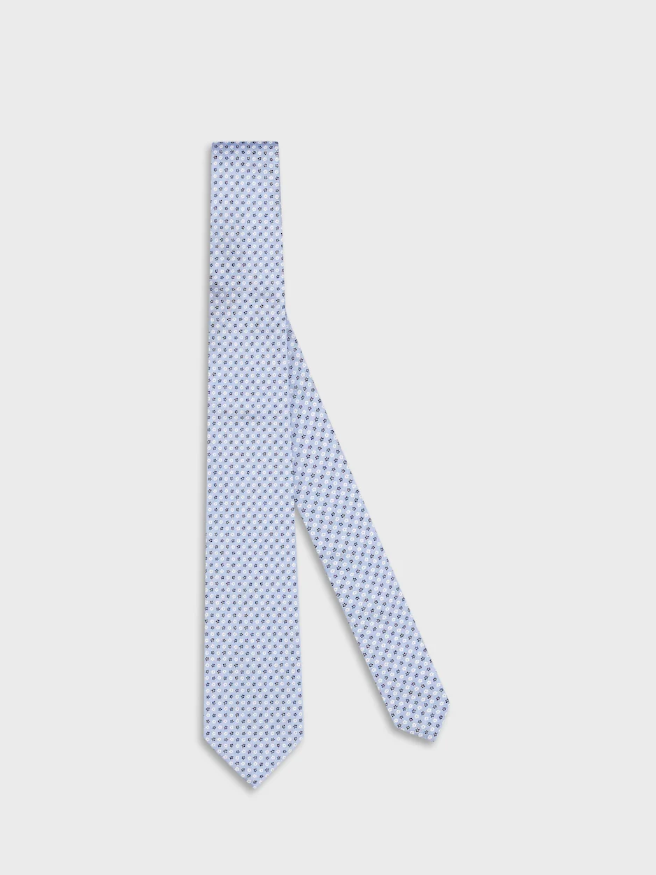 Cravatta in seta jacquard azzurra