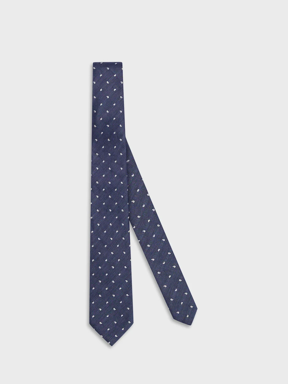 Cravatta in seta jacquard blu