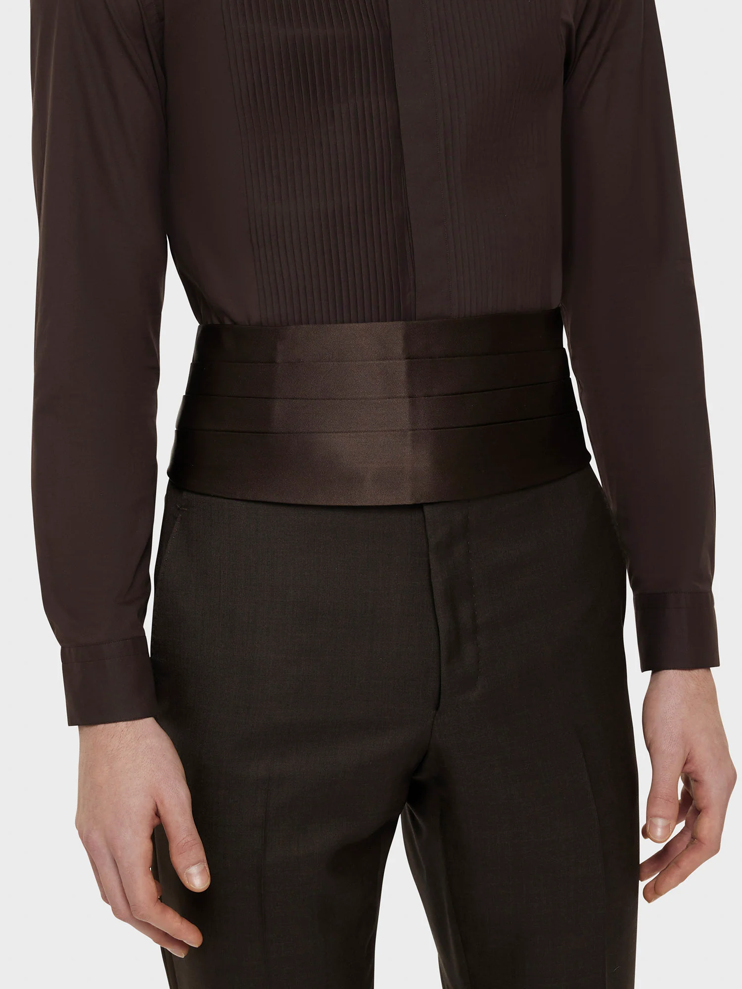 Fascia smoking in seta marrone - Image 2