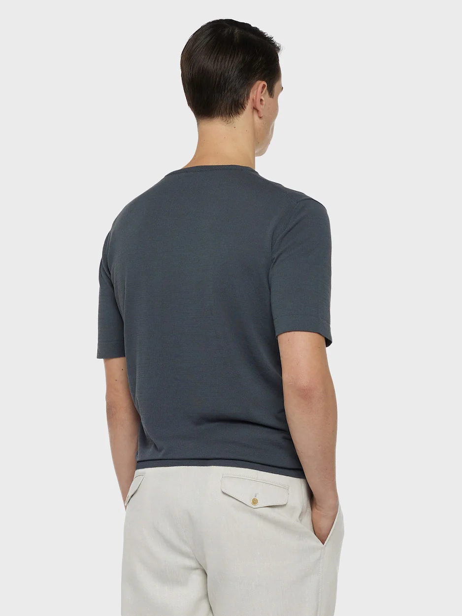 T-shirt a maniche corte in cotone grigio antracite - Image 4
