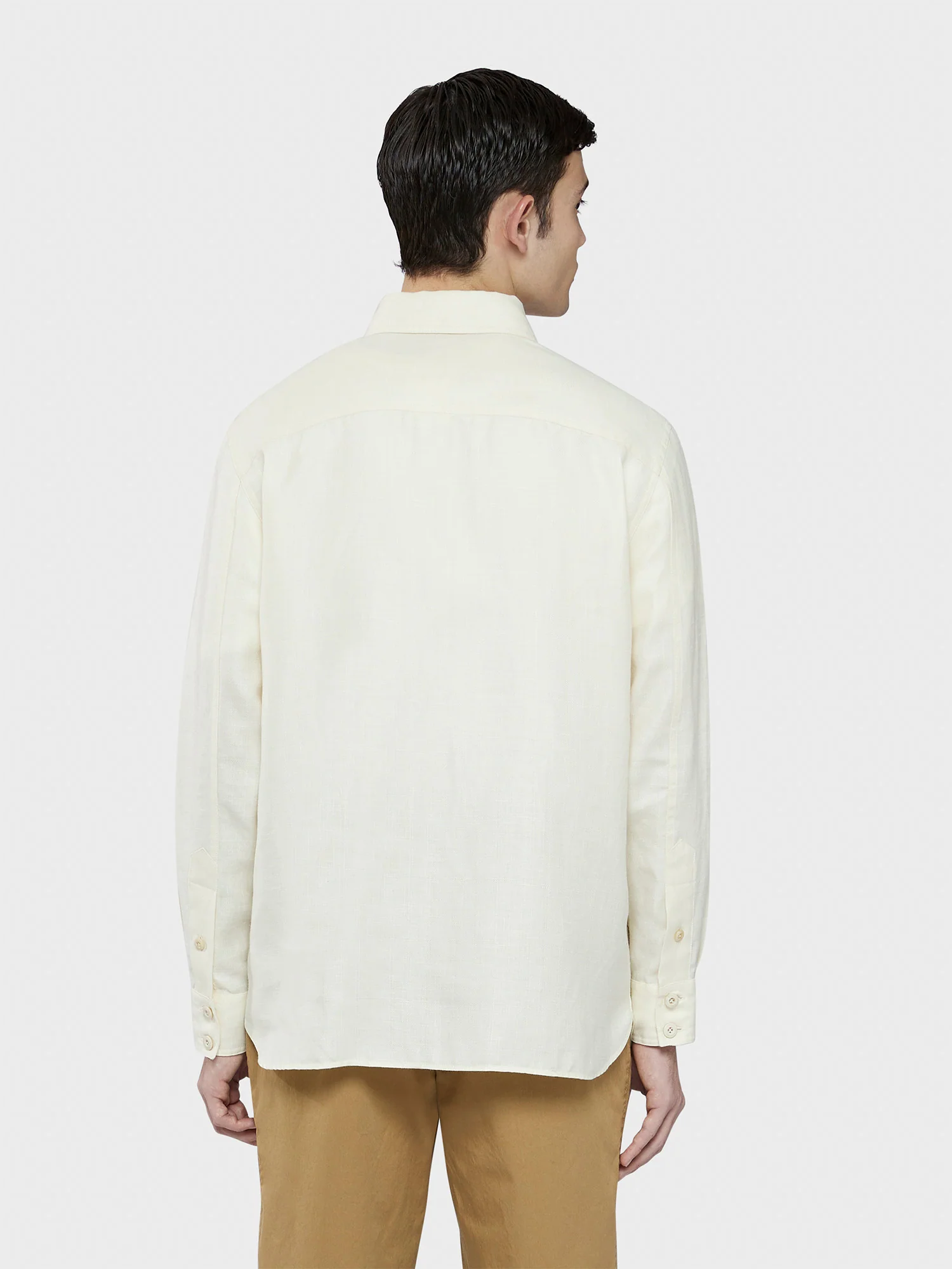 Overshirt in lino-lana bianco - Image 4