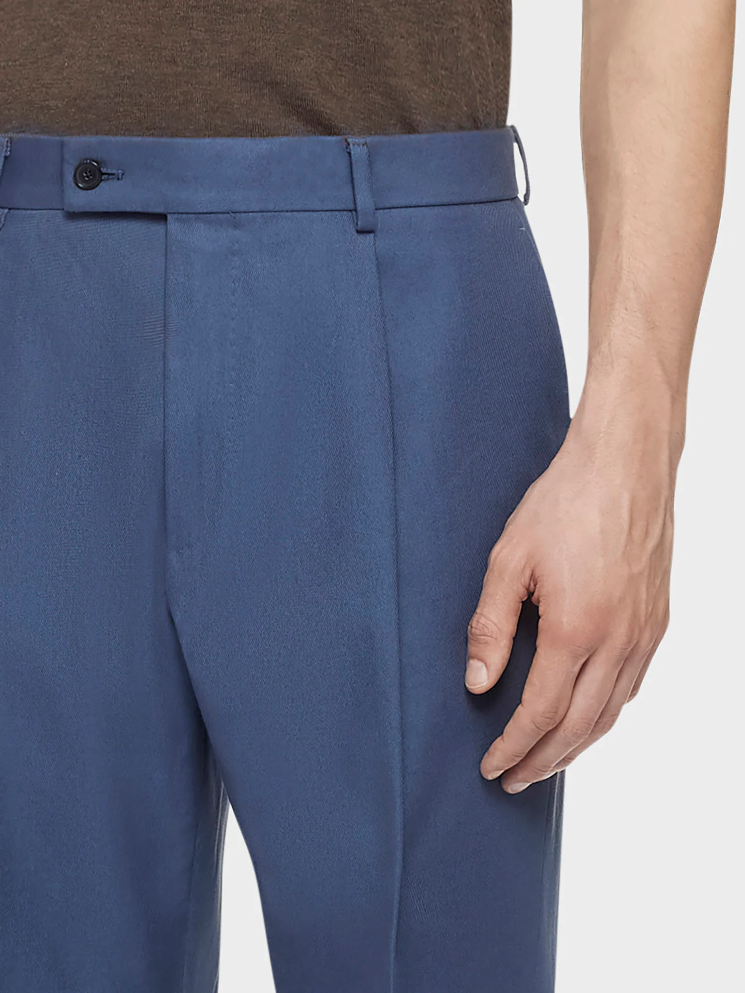 Pantalone carrot-fit in cotone blu - Image 5