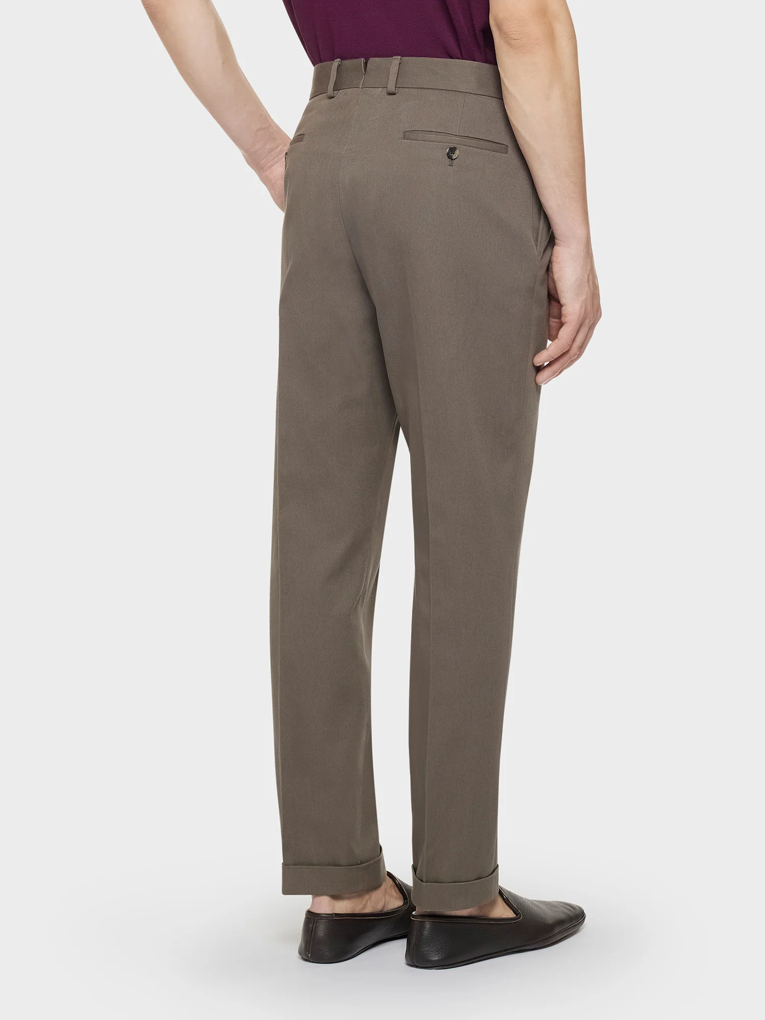 Pantalone carrot-fit in cotone marrone - Image 4