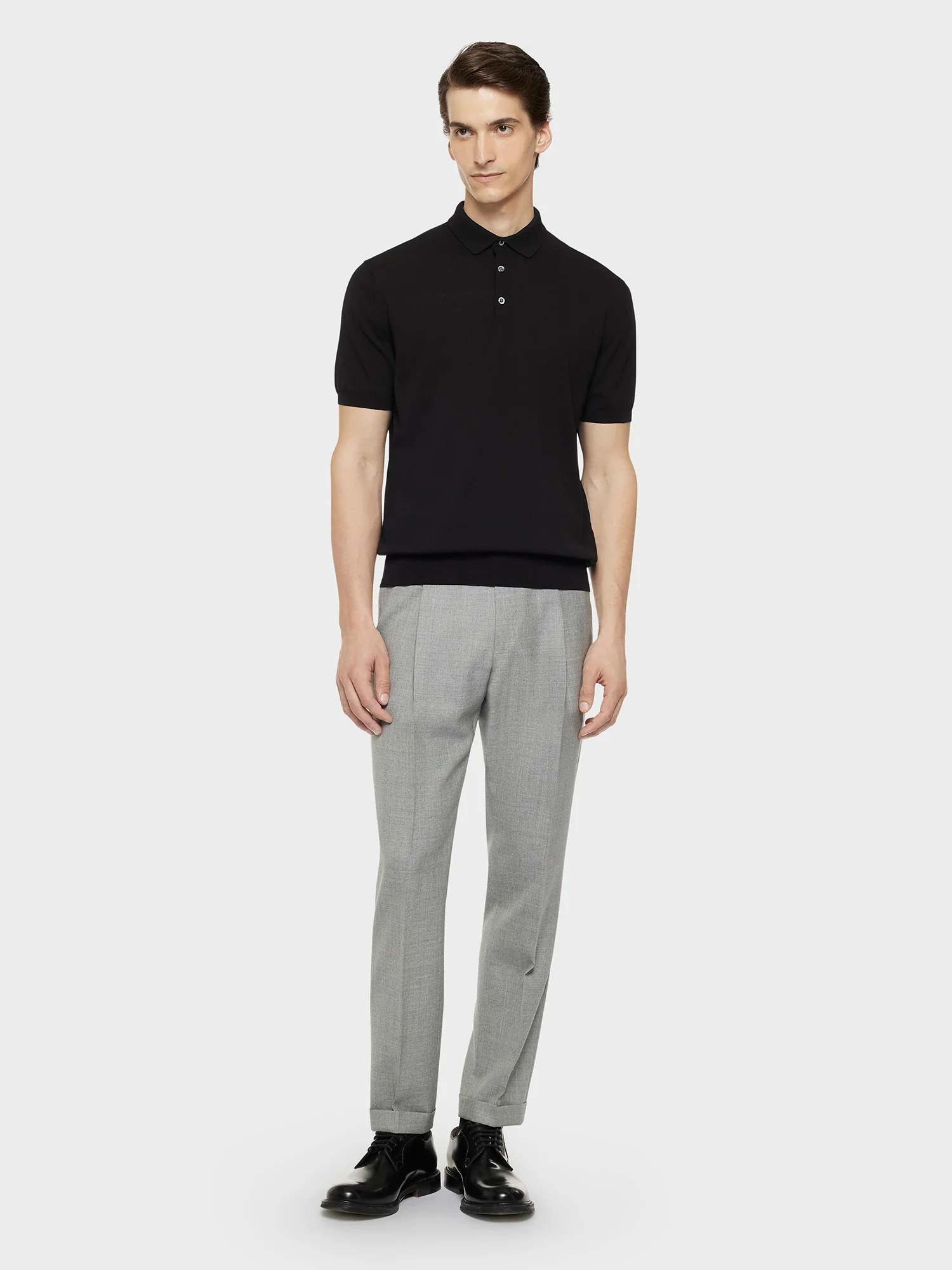Pantalone carrot-fit in lana grigio - Image 3