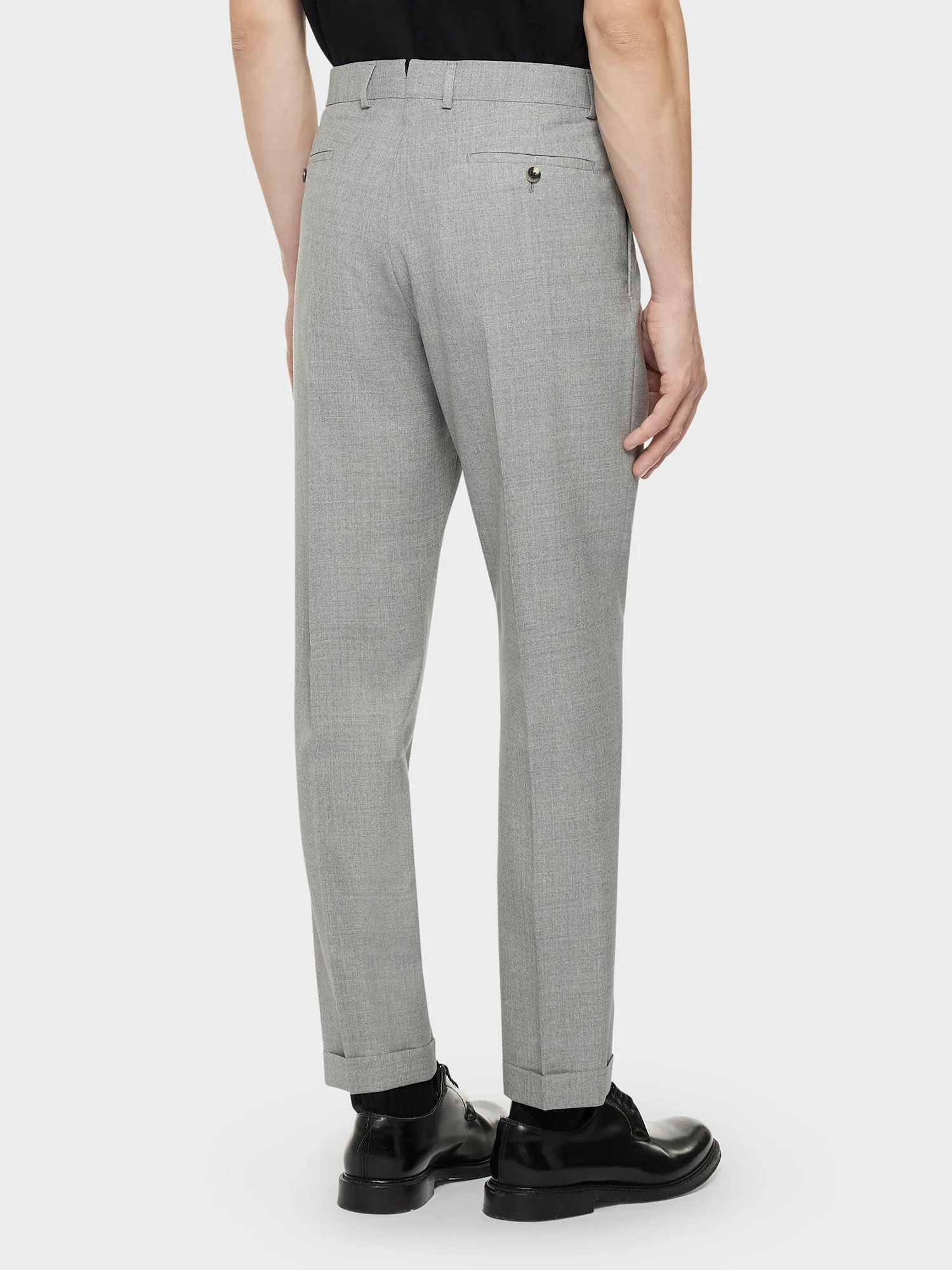Pantalone carrot-fit in lana grigio - Image 4