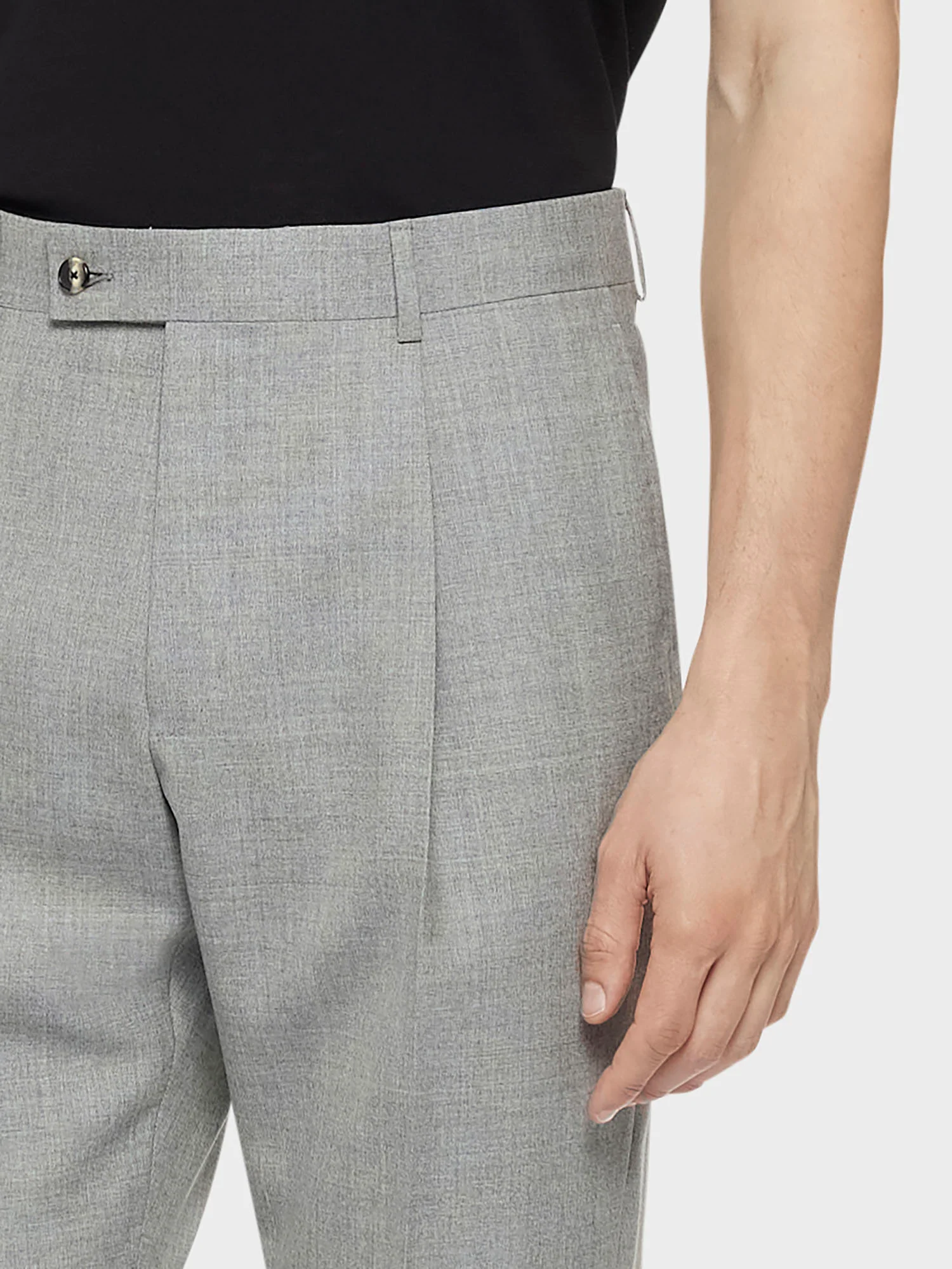 Pantalone carrot-fit in lana grigio - Image 5