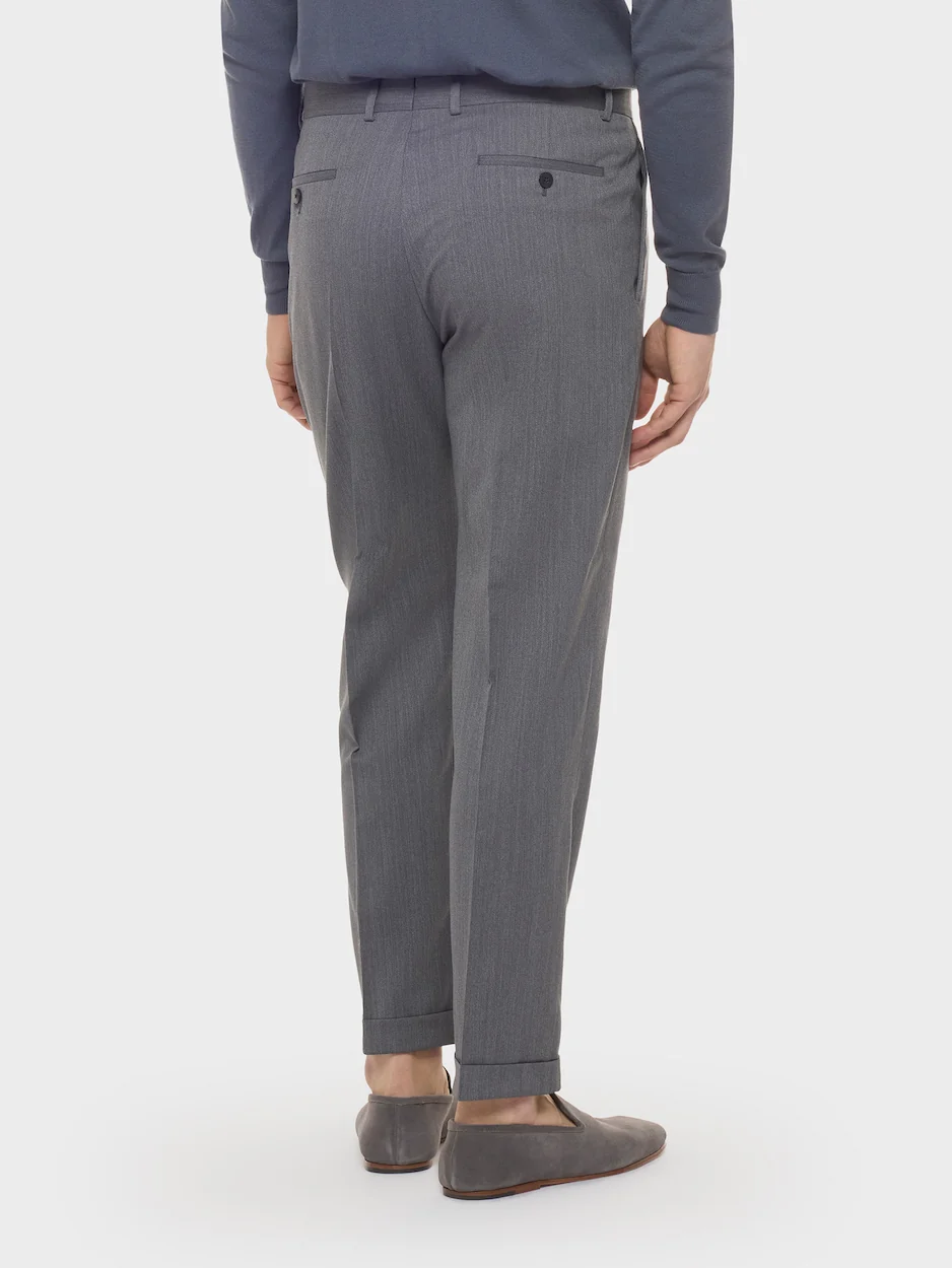 Pantalone carrot fit in lana zeelander grigio - Image 4