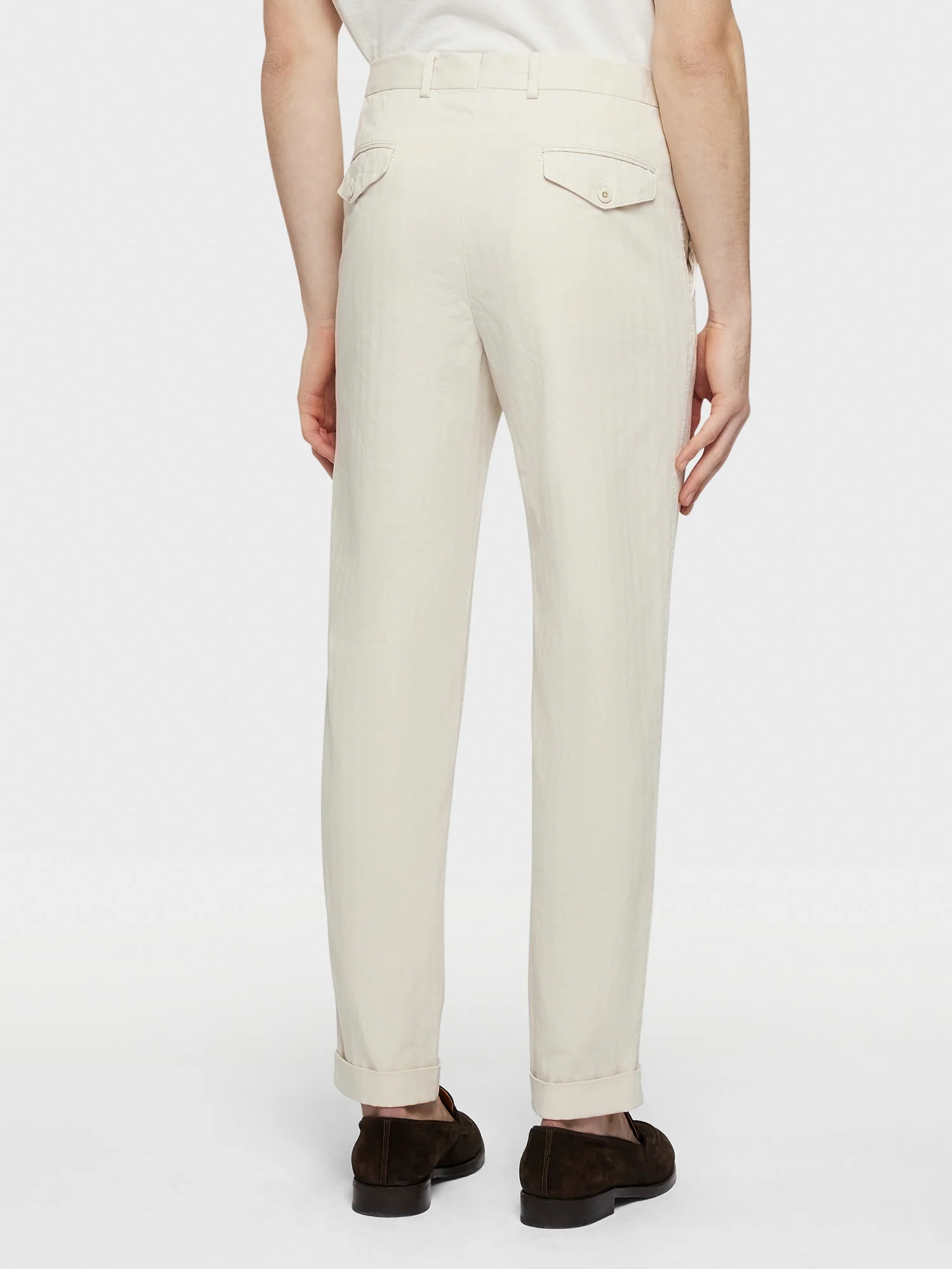 Pantalone in cotone ecru - Image 4