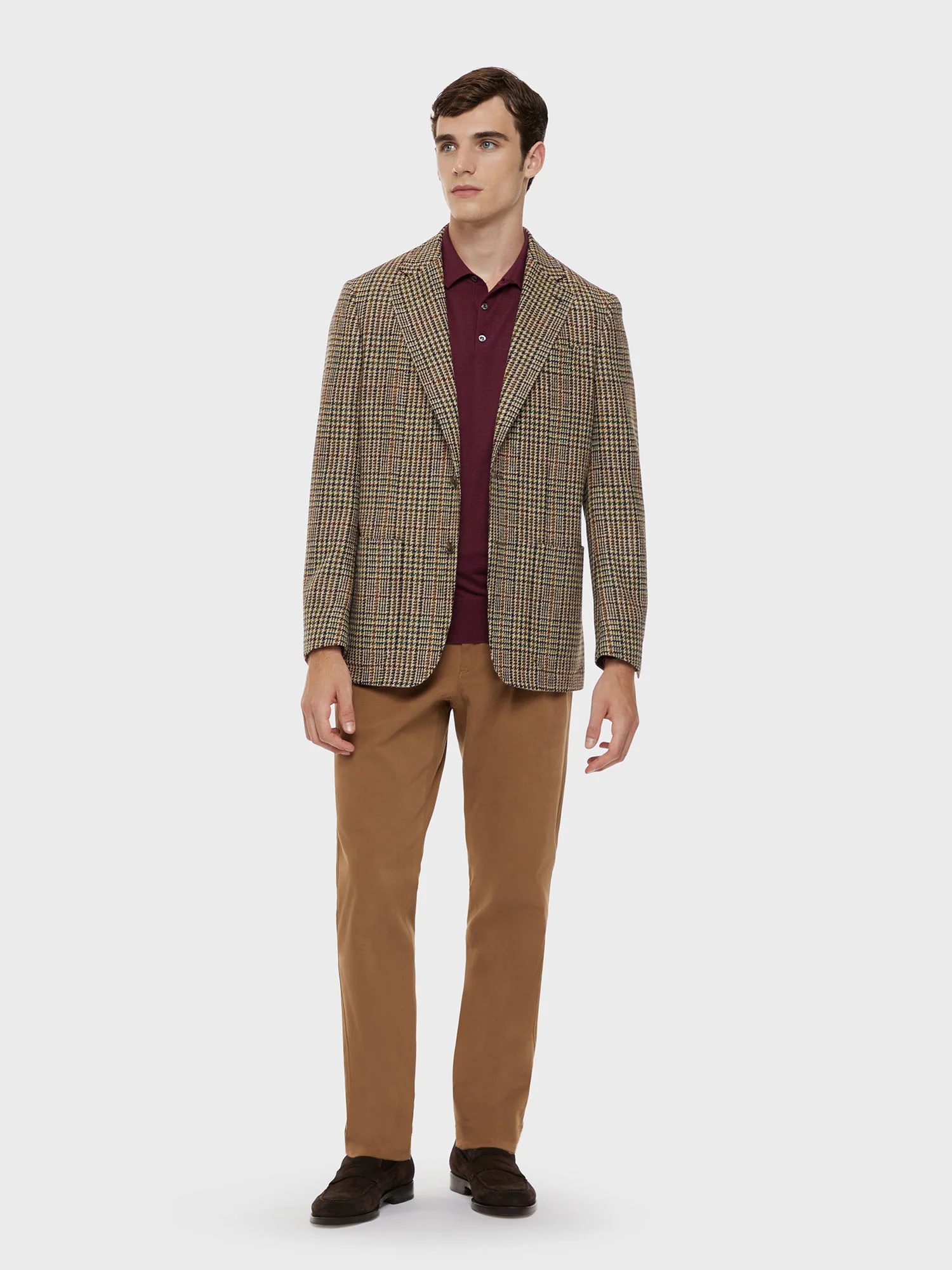 Pantalone in cotone stretch color cammello - Image 3