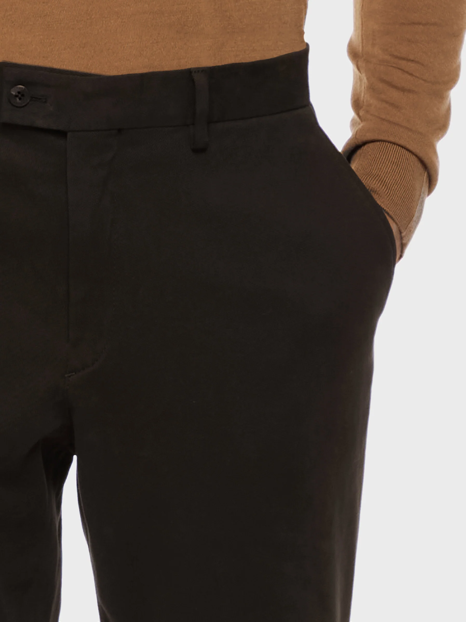 Pantalone in cotone stretch marrone - Image 5
