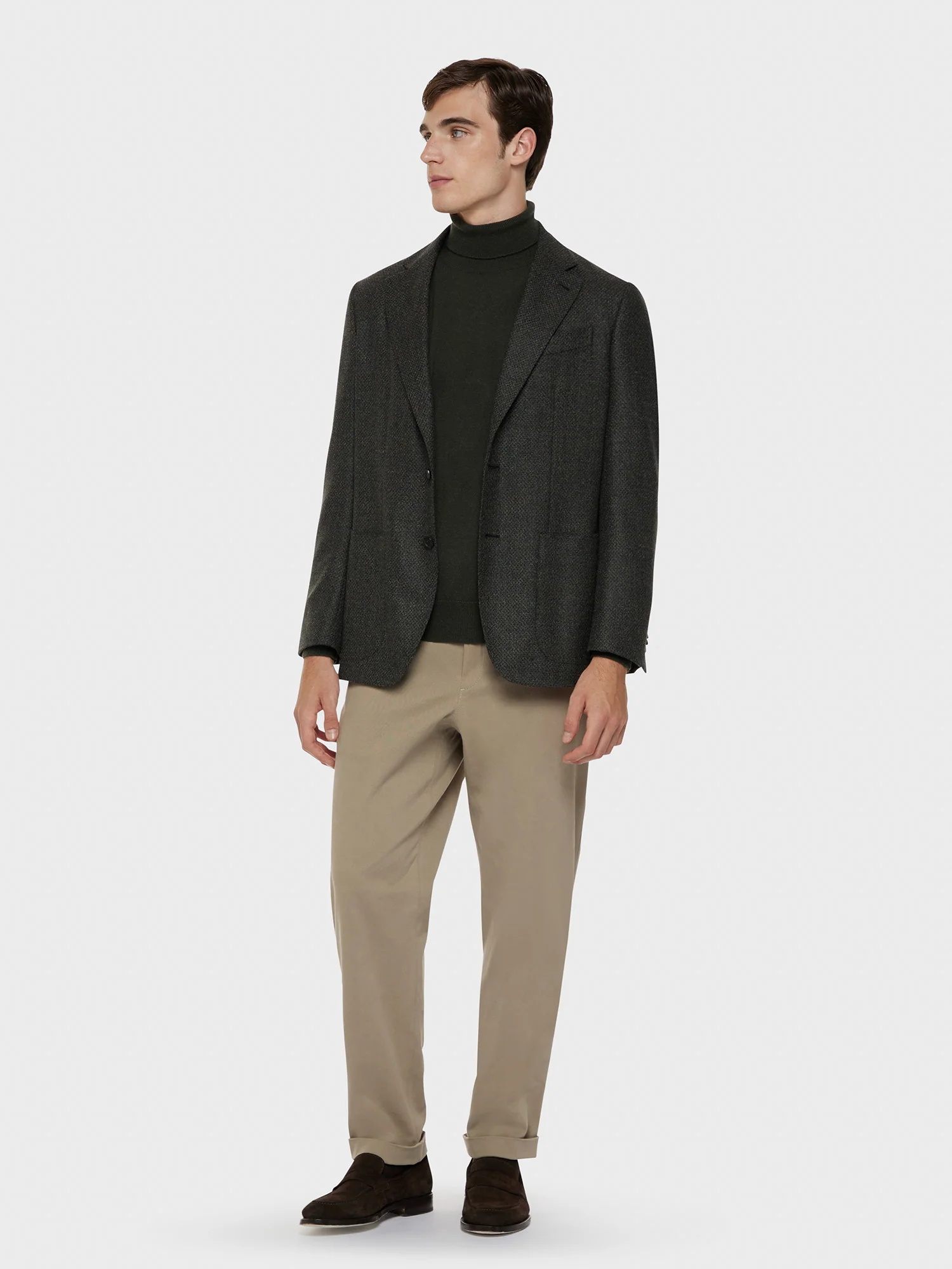 Pantalone in cotone stretch sabbia - Image 3