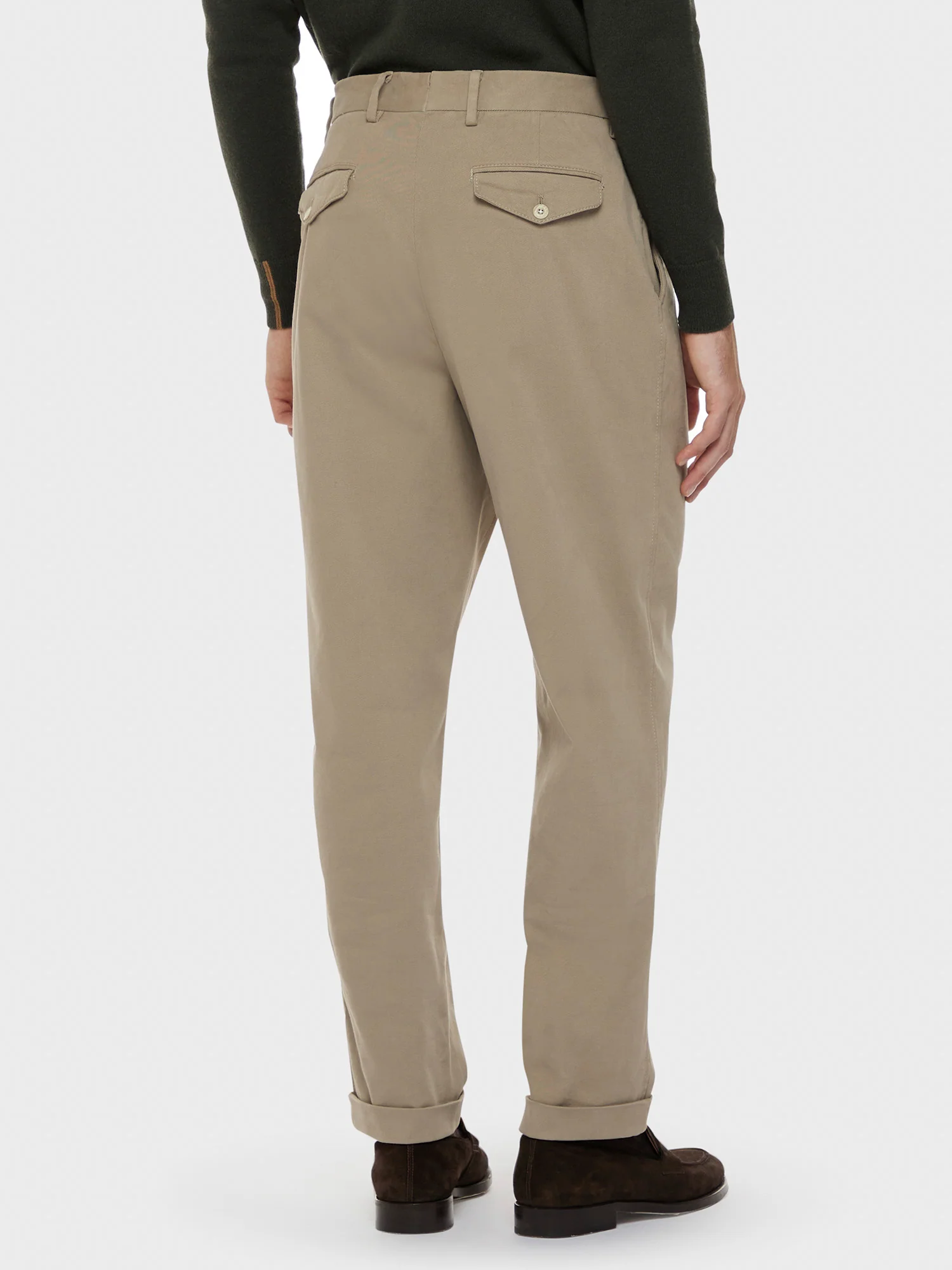 Pantalone in cotone stretch sabbia - Image 4