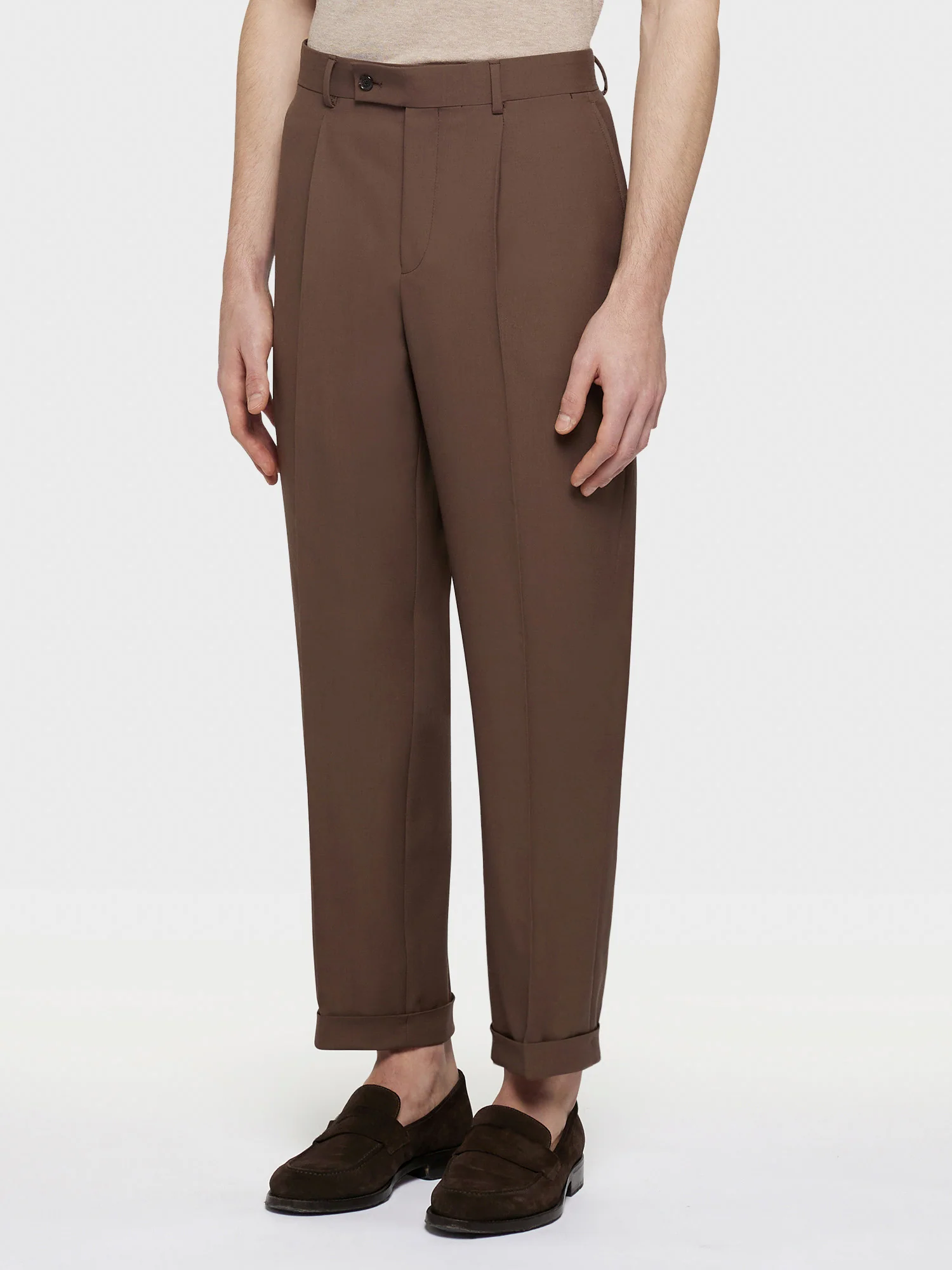 Pantalone in lana marrone - Image 3