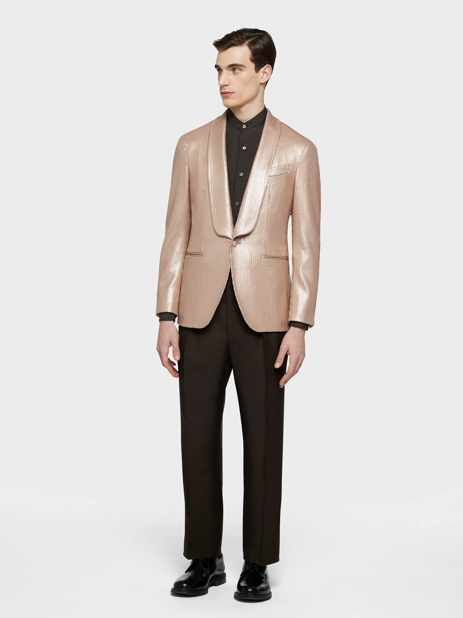 Pantalone in lana mohair marrone - Image 3