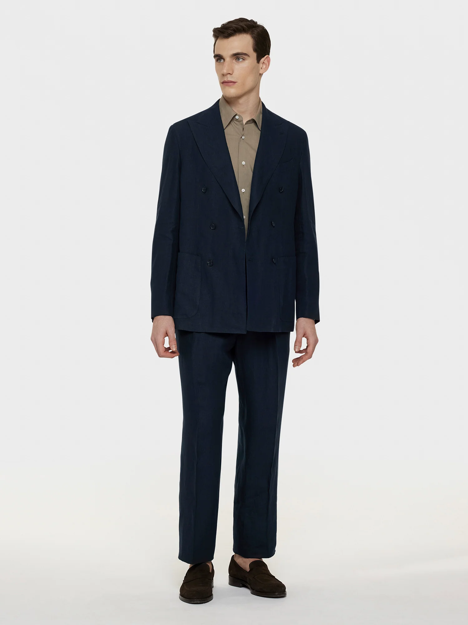 Pantalone in lino blu - Image 3