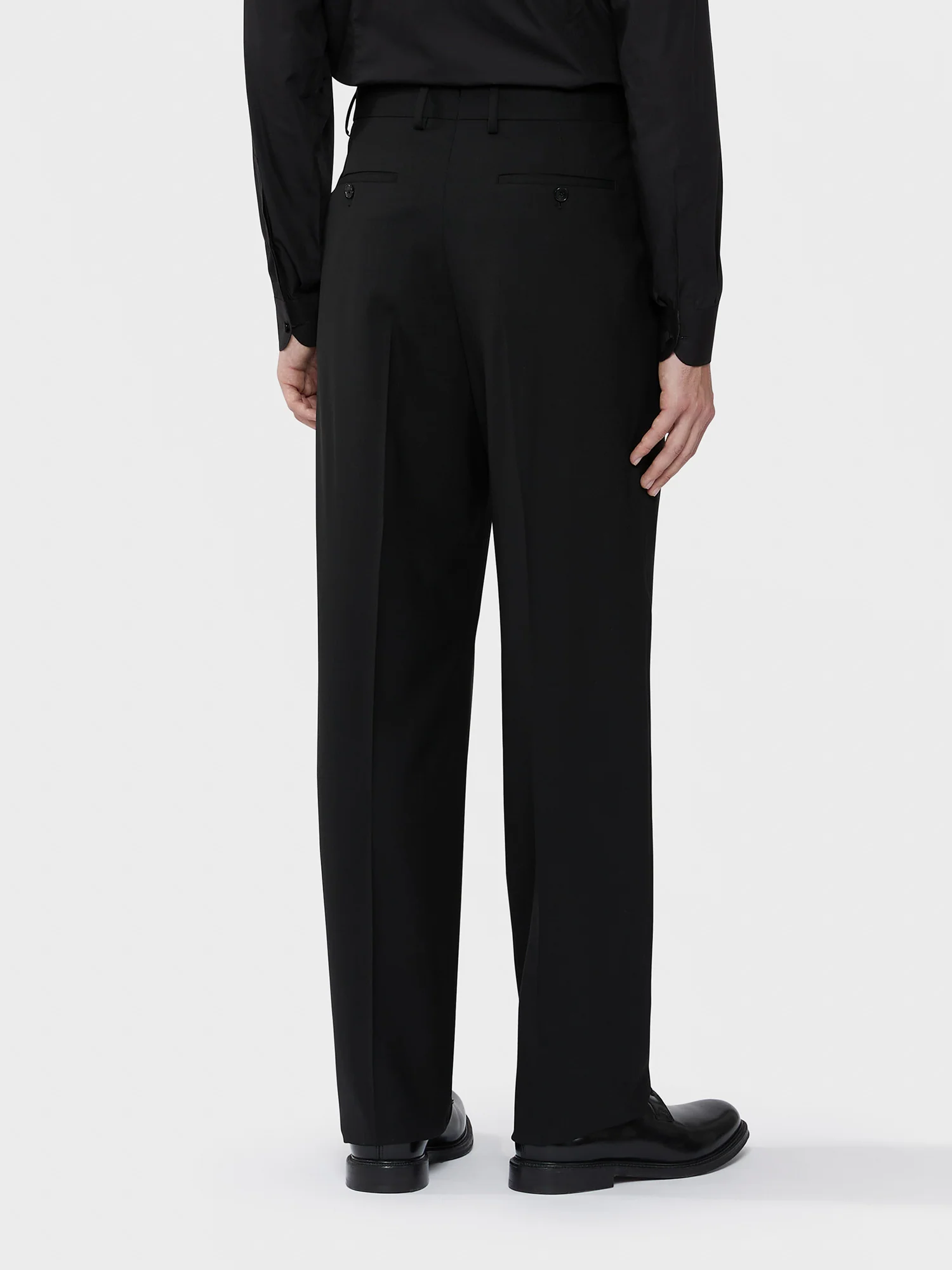 Pantalone in tropical di lana nero "Houdini" - Image 4