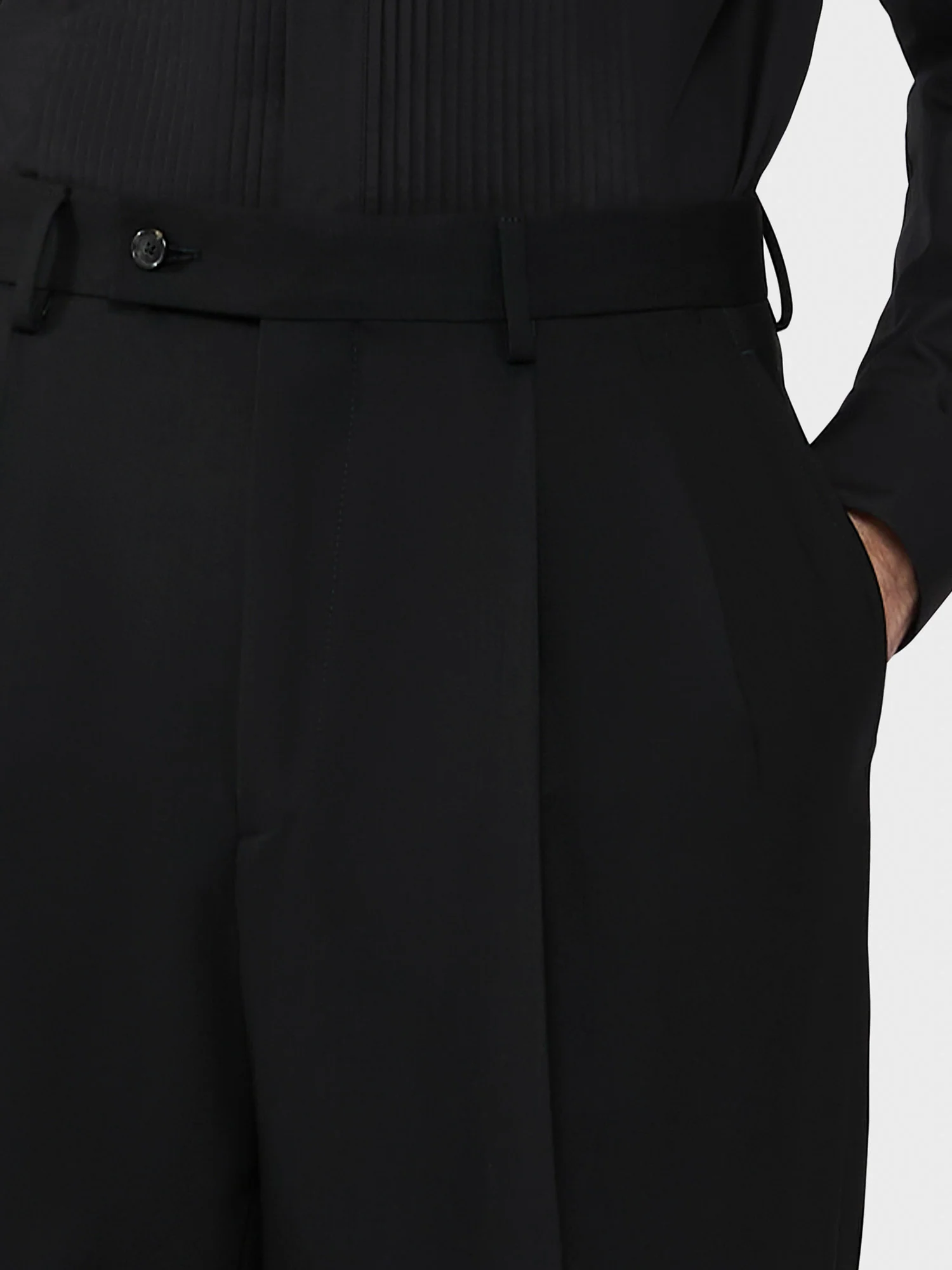 Pantalone in tropical di lana nero "Houdini" - Image 5