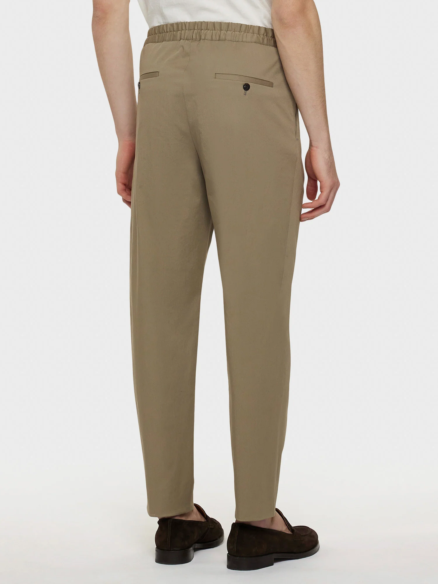 Pantalone jogger in cotone beige - Image 4