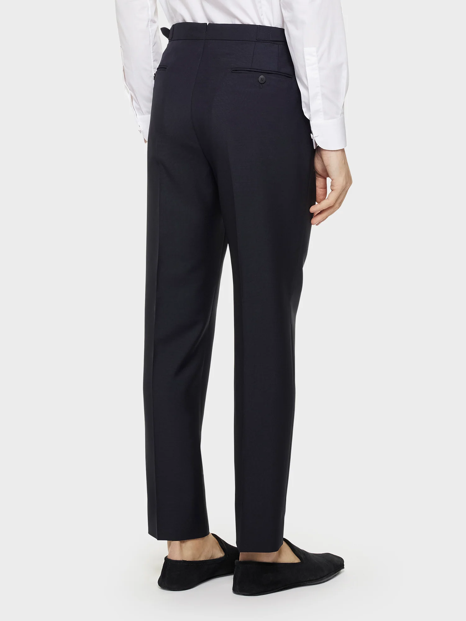 Pantalone in lana e mohair blu navy - Image 4